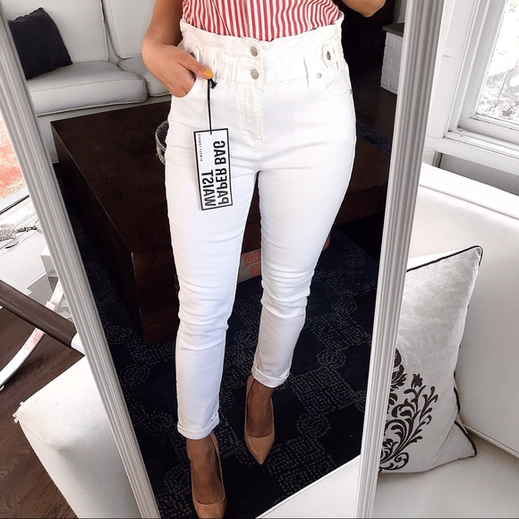 π PAPER BAG HIGH WAIST WHITE JEANS! - Picture 2 of 16